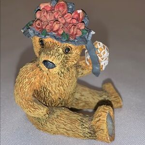 Teddy's & Toys Charming Bear Figurine with Floral Hat, First Edition